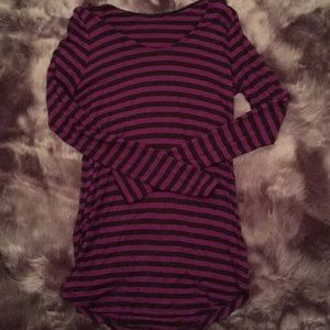 Black & Purple Striped Long Sleeve Top 🖤💜